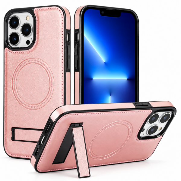 Case Magnético de Cuero con soporte para iPhone 15 Pro Max y iPhone 16 Pro Max